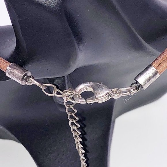 Vintage Artisan Enamel Pendant Necklace & Earrings Set with Ceramic Beads - Picture 6 of 11